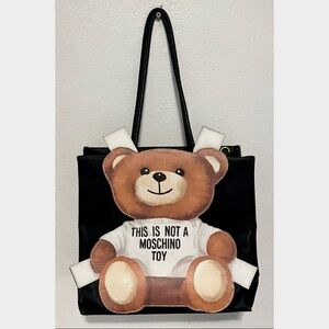 🧸MOSCHINO Teddy Bear “This is Not a Moschino Toy” Tote Bag Black SS 2015